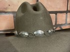 New Braided Vintage Navajo Sterling Silver Concho Bolo Hatband Hat Black Leather