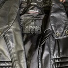 Vintage Bermans Men M Black Leather Bomber Jacket Thinsulate Insulated 80s