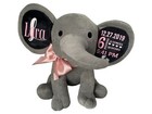 Birth Announcement Personalized Elephant Baby Newborn Stuffed Animal Custom Blue