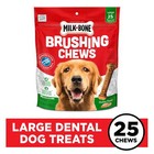 Brushing Chews Daily Dental Dog Treats  Large  33 7 Oz Bags  25 Bones Per Bag