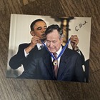 George Hw Bush   Jsa   Authentic Signed Autograph With President Barack Obama