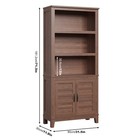 71 Inch Tall Farmhouse Wood Bookcase  5 Tier Bookshelf  Doors   Adjustable Shelf