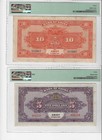 China Amoy - Bank Of China 1930  5 And  10 Both Pmg30 Vf Banknotes