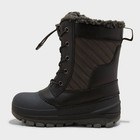 All In Motion Kids Leather Faux Fur Lace-up Ankle Winter Boots Waterproof