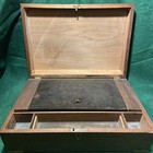 Antique Primitive Solid Wood Storage Box Writing Sewing Artist Vintage Read