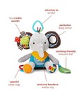 Elephant Teething Toy With Rattle  Textures  And Sensory Stimulation 