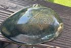 Vintage Kareka Signed Enamel Copper Trinket Dish Mcm Abstract Clamshell