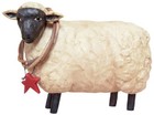 New Primitive Sheep Figurine Resin Wreath Star Farmhouse Resin Aged 3 5 hx4 w