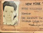 Wwii Edo Aircraft Rosie Ruthe The Riveter Woman Employee Id Identification Badge