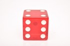 Vintage Large Jumbo Cherry Deep Red Bakelite  Translucent Dice 2 