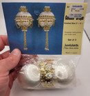 Leewards Golden Drape Makes 2 Vtg Sequin Bead Christmas Ornament Craft Kit