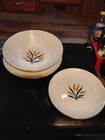 Set Of 4  Homer Laughlin Vintage 1950s Royal Harvest Wheat 9  Luncheon Plates
