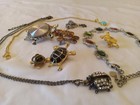 Vintage Costume Turtle Collection Jewelry  Necklaces   Brooches Gold silver Tone
