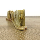 Vintage Elephant Family Figurine Hand Carved Soapstone Statue Decor