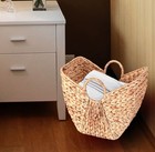 Vintiquewise Large Wicker Laundry Basket W  Round Handles  Woven Rattan Hamper