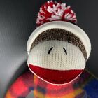 Dan Dee Sock Monkey Plush Stuffed Animal Red Plaid Sweater Winter Pom Hat