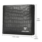 Mens Leather Wallet Black Crocodile Pattern Rfid Blocking Business Bifold Wallet