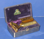 Ever-ready Vintage Goldtone Metal Razor Shaver With Case   Blade Holder Pat 1912