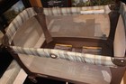 Graco Pack  n Play -- Mocha green blue  cleaned   Sanitized 