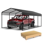 Big Red Metal Carport Canopy 12x20 Heavy Duty multi-use Canopy Garage Shed