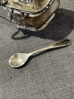 Antique Sterling Silver And Cobalt Glass Mustard Pot And Spoon 54grams