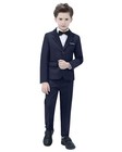 Yavakoor Suits For Boy Formal Tuxedo Slim Fit Outfit Navy Blue Wedding Dress Set