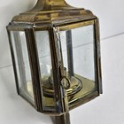 Brass Carriage Lantern Eagle Top Glass Panel Candle Oil Lamp Decor As Is