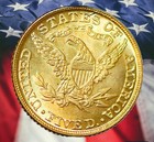 1906  5 Five Dollar Liberty Head Half Eagle Gold Plated Novelty Coin Restrike