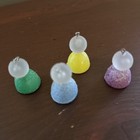 Set Of 4 Of Vintage Sugar-coated Plastic Gumdrop Snowman Ornaments