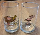 Vintage 1981 Arby   s Bc Ice Age Comic Collector Series Glasses Set Of 2 Excellent