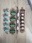 Lot Of Four Vintage Bracelets Cabuchon  Confetti  Easter Egg