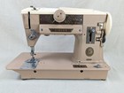Singer 401a Slant-o-matic Sewing Machine Vintage 1950s Tan Cream Original Cords