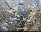 Large Ancient Alien egyptian Secret Connection Carved Stone Plaque  Free Stand  