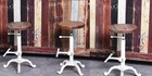 Industrial Farm Wooden Tractor Swivel Stool Adjustable Height Bar Chair White