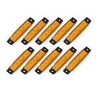  10 Pcs 3 8 Inch Thin Line 6 Led Amber Trailer Side Led Marker Lights Yellow