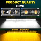 Yellow Strobe 20  Inch Slim Single Row Led Work Light Bar Off Road Suv Atv 4x4wd