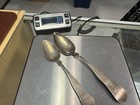 Pair Antique M  Noyes   Co Burlington Vt Coin Silver Spoons Monogrammed 34g Rare
