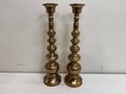 Vintage Mid Century Modern Pair Of Brass 15    Candlesticks
