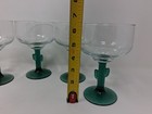Vintage Libbey Set Of 4 Cactus Margarita Glasses 16oz Green Stem Barware