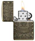 Zippo 46314  Tiki Design Deep Carved Armor Lighter  Antique Brass  New