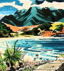 Hawaii 1958 Waikiki Beach Vintage Poster Print Retro Style Tropical Wall Art