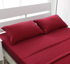 3-piece Bed Sheet Set 1 Fitted Sheet 1 Flat Sheet 1 Pillowcases Twin Size Red