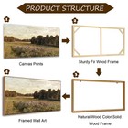 Extra Large Framed Canvas Wall Art - Serene Sunset Over Lake With Reeds And B   