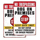2 Pack Beware Of Dog Signs - No Trespassing Metal Yard Sign  12x8 Inch  Funny Wa