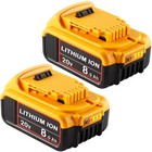 6 Pack 8 0ah Lithium Ion Battery For Dewalt 20v 20 Volt Max Dcb206 Dcb205 Dcb204