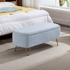 39  Storage Ottoman Bench Bedroom Modern Footrest Stool Seat Hallway Metal Leg