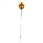 Antique Victorian Two-sided Metal Fleur-de-lis On Celuloid Disk 7  Steel Hatpin