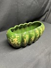 A Lovely Vintage Art Deco American Bisque Style Green Planter Gold Speckled