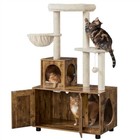Cat Tree Tower W  Litter Box Enclosure All-in-one Cat Furniture Hidden Cat Condo