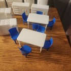 Vintage Plasco Toys Little Homemaker Piece Blue And White Dollhouse Kitchen Lot